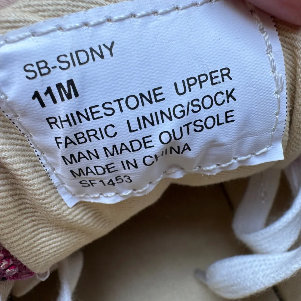 NEW! Betsey Johnson Sidny Rhinestone Embellished Platform Lace Up Sneakers 11 12 - Picture 11 of 11